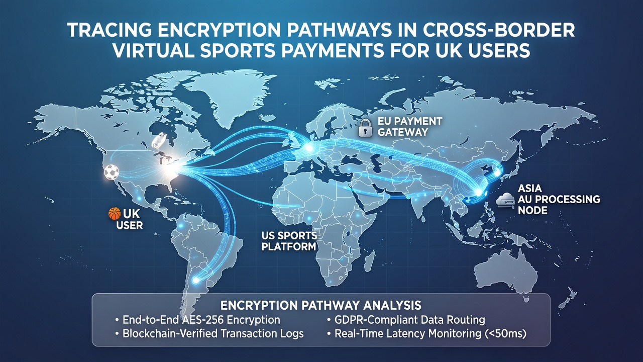 Flowchart of encryption key exchange across international borders